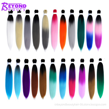 wholesale Cheap Price pre stretched hair Yaki Jumbo ombre colored braiding hair braid pre stretched hair Box Braids